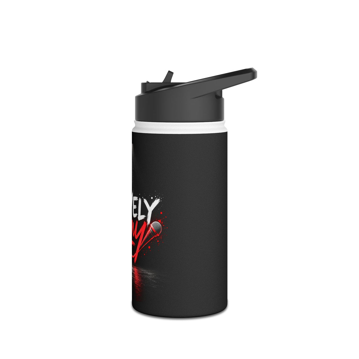 Actively Funny Stainless Steel Water Bottle — Insulated Black Bottle with 'Actively Funny' Graphic