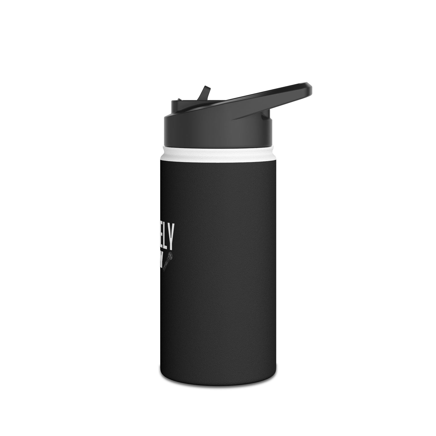 Actively Funny Stainless Steel Water Bottle — Insulated Black Bottle with 'Actively Funny' Graphic