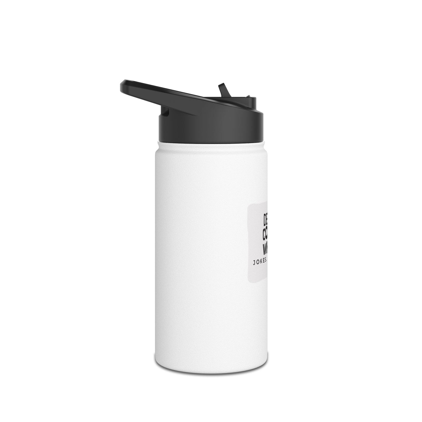 Stainless Steel Water Bottle — Denver Comedy Whores "Jokes. Seriously." Logo
