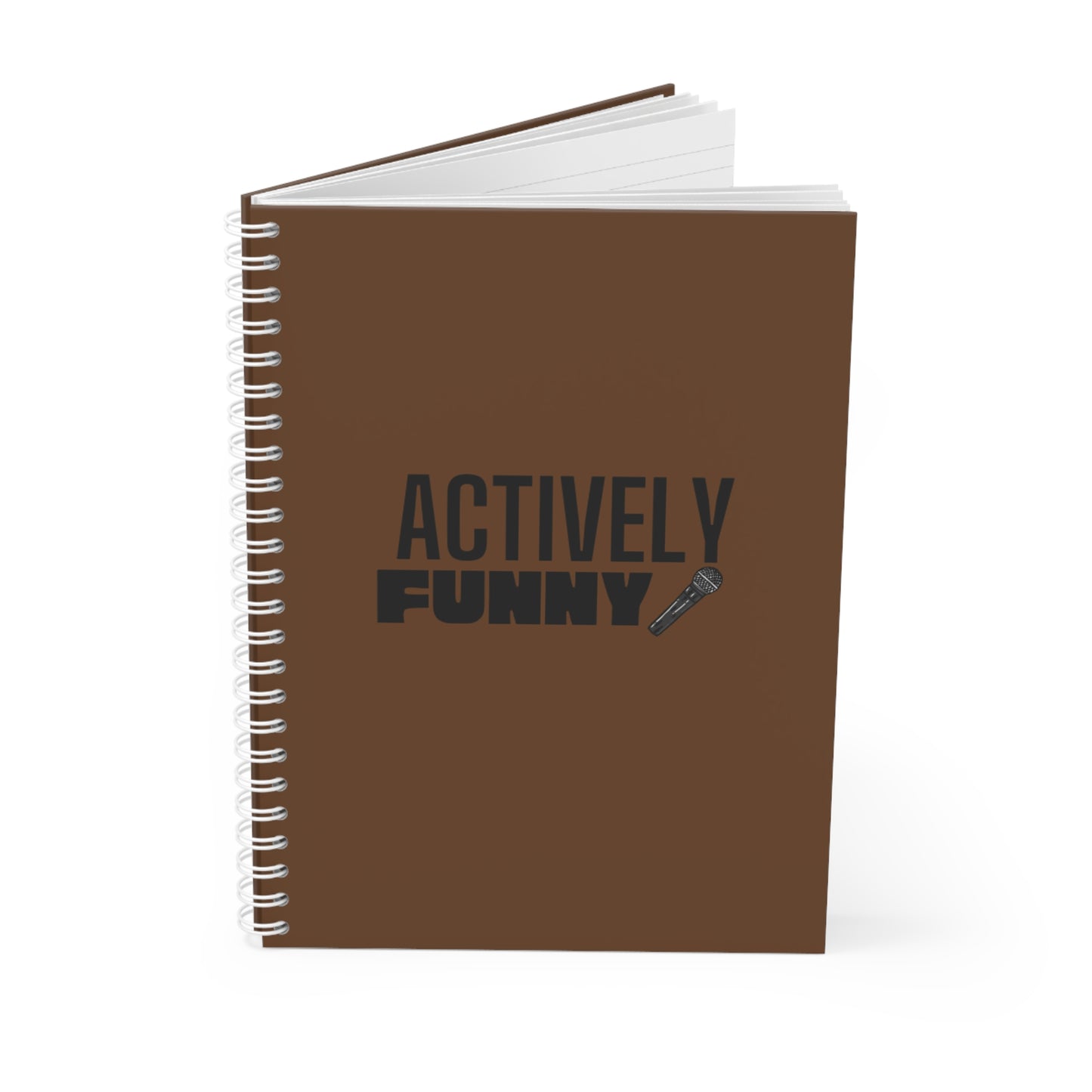 Actively Funny Spiral Notebook — Comedian Microphone Journal
